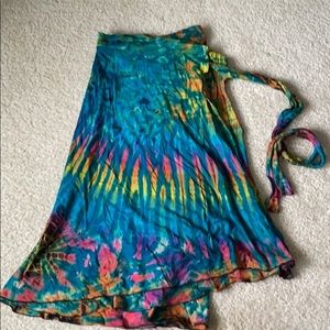 Hippie Tie Dye Wrap Skirt